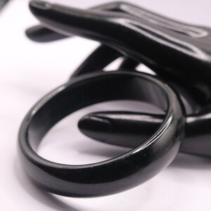 Natural Black Jadeite Jade Bangle Bracelet